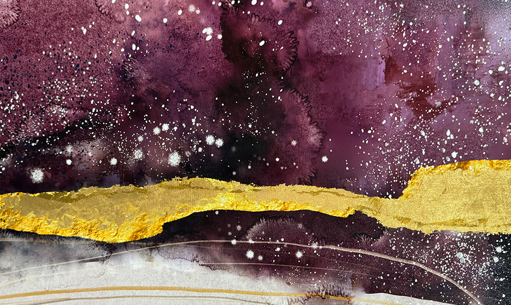 戊辰美學-微噴+手繪訂製|訂製服務-局部貼金箔