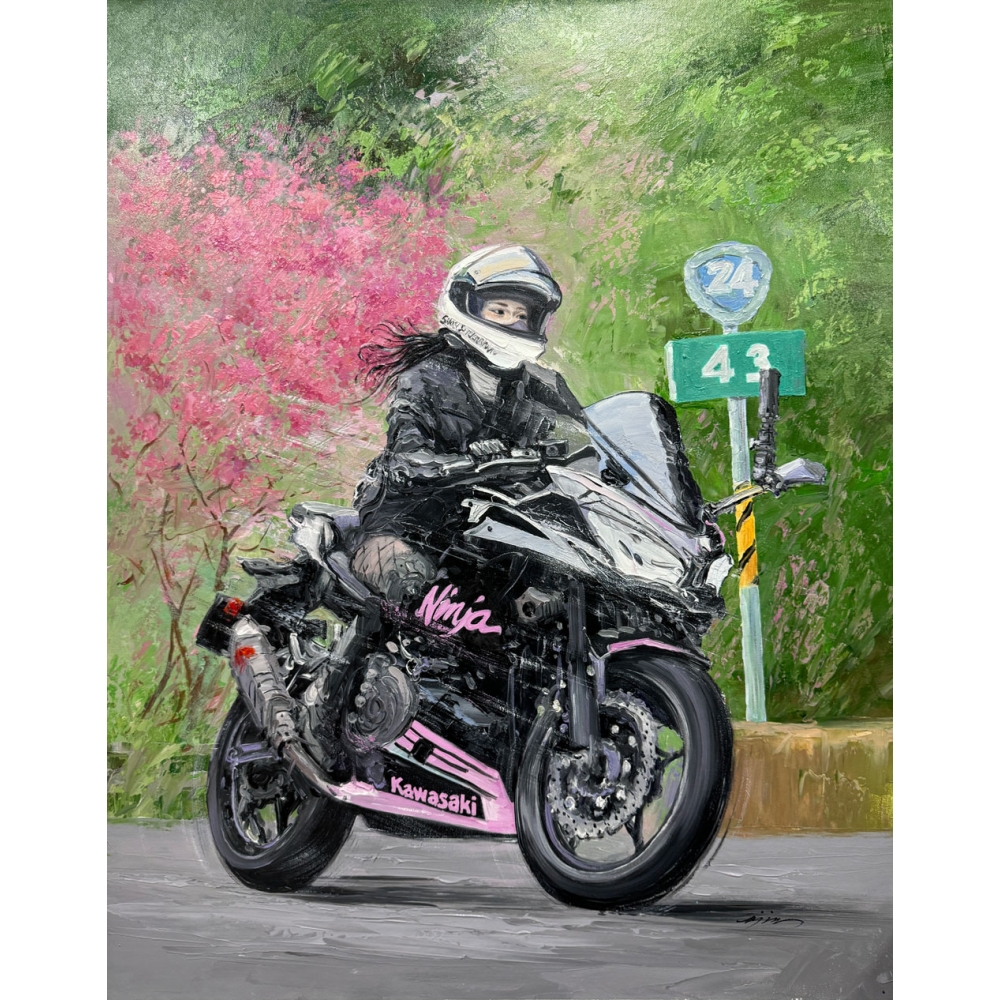 H25154-訂製摩托車追焦照-80x100cm-壓克力顏料.jpg