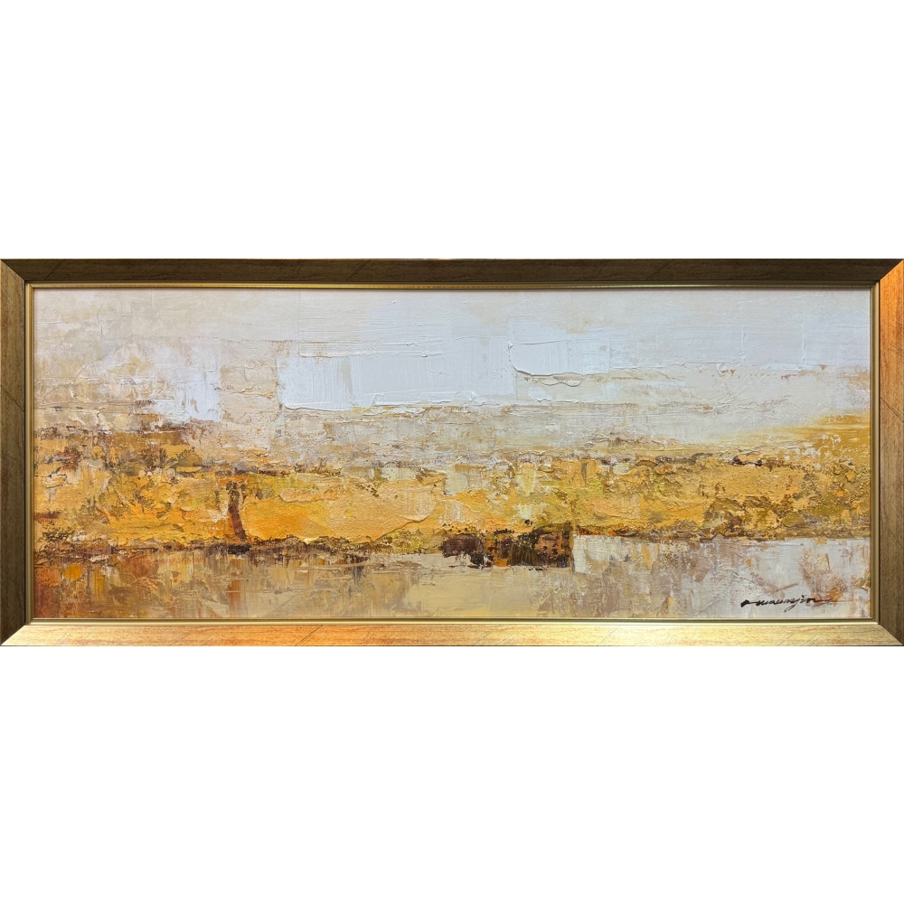 H25152-抽象畫作滿地黃金-155x66cm-壓克力顏料-特寫照.jpg