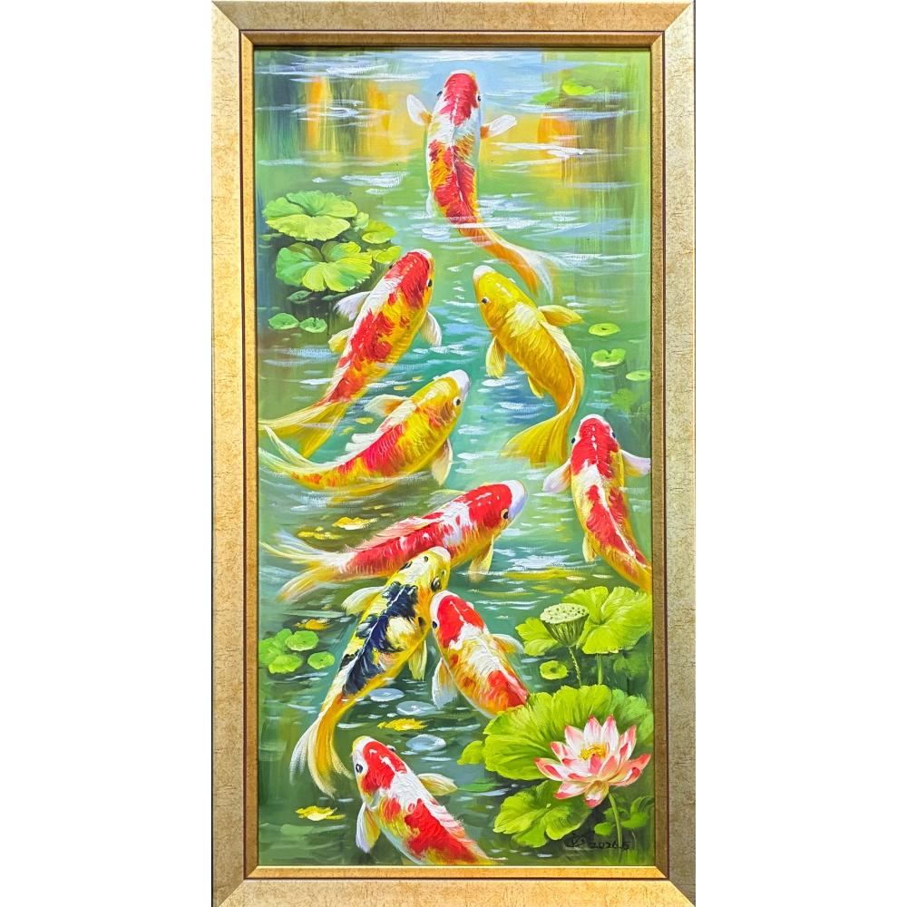 彩色錦鯉逆流而上-圖心38.4X79.4cm-含框尺寸45X86cm-1.jpg