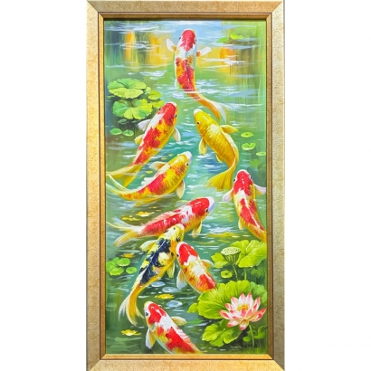 彩色錦鯉逆流而上-圖心38.4X79.4cm-含框尺寸45X86cm-1.jpg