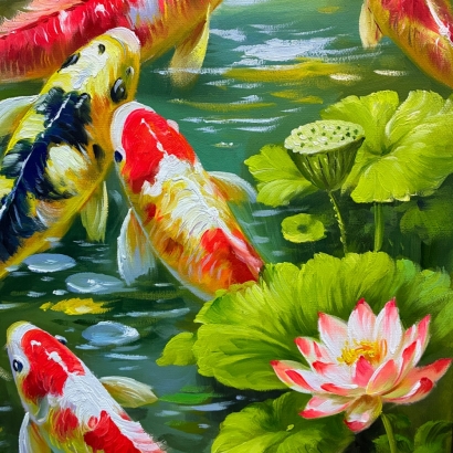 彩色錦鯉逆流而上-圖心38.4X79.4cm-含框尺寸45X86cm-7.jpg